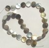 16 inch strand of 13mm Dish Grey Mother of Pearl Shells